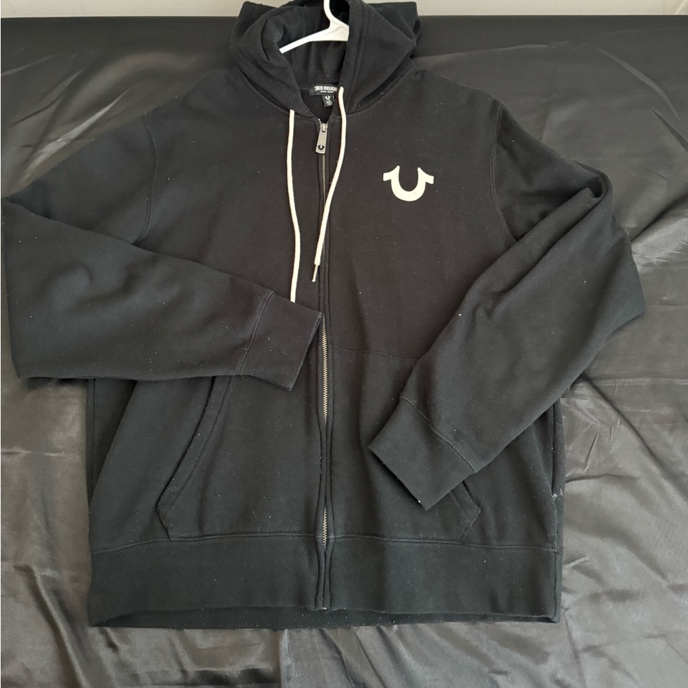 Black True Religion zip up hoodie